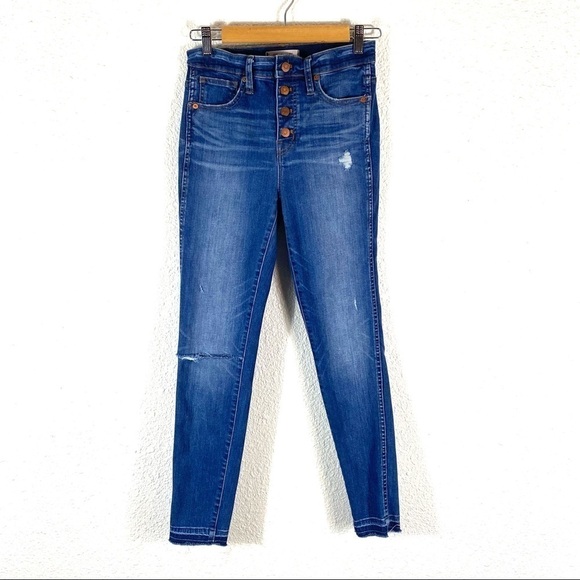 Madewell Denim - Madewell High Rise Skinny Distressed Jeans SZ 26